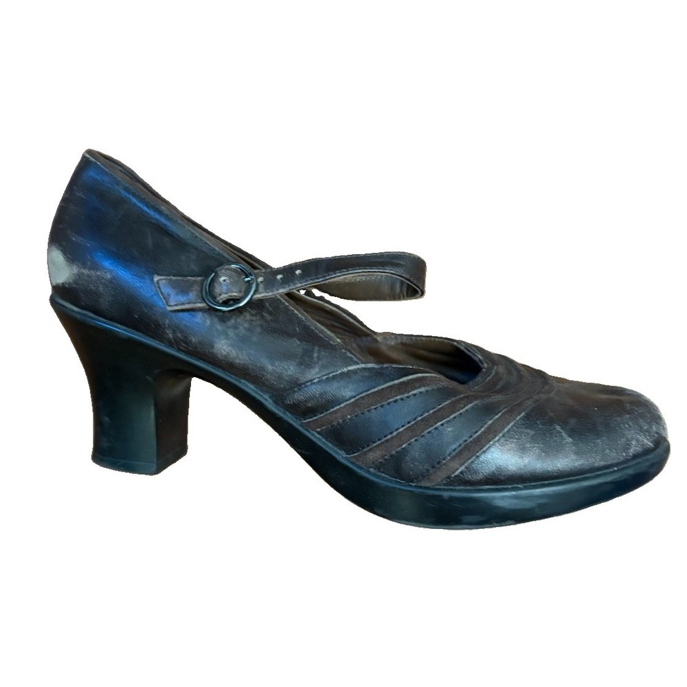 DANSKO Becky Brown Nappa Leather Mid Heels Mary Jane Heels Size 40 EU 9.5 US